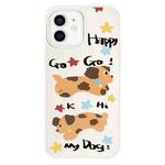For iPhone 11 Skin Feeling Jelly TPU Hybrid PC Phone Case(Happy Dog ??White)