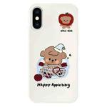 For iPhone X / XS Skin Feeling Jelly TPU Hybrid PC Phone Case(Basket Dog White)