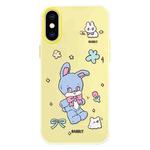 For iPhone X / XS Skin Feeling Jelly TPU Hybrid PC Phone Case(Blue Rabbit Yellow)