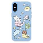 For iPhone X / XS Skin Feeling Jelly TPU Hybrid PC Phone Case(Sea Life Blue)