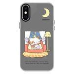 For iPhone X / XS Skin Feeling Jelly TPU Hybrid PC Phone Case(Night Training Cat Black)