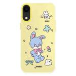 For iPhone XR Skin Feeling Jelly TPU Hybrid PC Phone Case(Blue Rabbit Yellow)