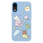 For iPhone XR Skin Feeling Jelly TPU Hybrid PC Phone Case(Sea Life Blue)