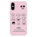 For iPhone XS Max Skin Feeling Jelly TPU Hybrid PC Phone Case(Animal Nine Grid Pink)