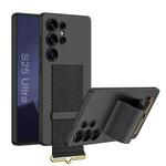 For Samsung Galaxy S25 Ultra 5G GKK Ultra-thin Wristband Holder Phone Case(Carbon Fiber)