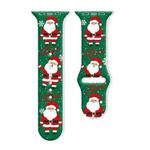 For Apple Watch 46mm / 49mm / 45mm / 44mm Christmas Pattern Reverse Buckle Silicone Watch Band(Santa Claus Snow)