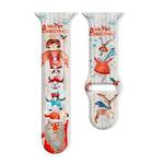 For Apple Watch 42mm / 41mm / 40mm / 38mm Christmas Pattern Reverse Buckle Silicone Watch Band(Christmas Angel)