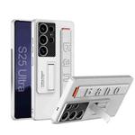 For Samsung Galaxy S25 Ultra 5G GKK Ultra-thin Wristband Shockproof Phone Case with Holder(Silver)