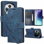 For Redmi 14C 4G / Poco C75 Orchid Butterfly Embossed Leather Phone Case(Blue)