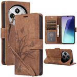 For Redmi 14C 4G / Poco C75 Orchid Butterfly Embossed Leather Phone Case(Brown)