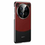 For Huawei Mate 70 Pro / 70 Pro+ Panda 2 Plain Leather PC Phone Case(Black Red)