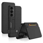 For Samsung Galaxy S25 5G GKK Flip Wallet Leather Phone Case(Carbon Fiber Texture)