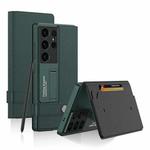 For Samsung Galaxy S25 Ultra 5G GKK Flip Wallet Leather Phone Case, Without Pen(Green)