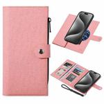 For iPhone 15 Pro Max ViLi GBS Series MagSafe Magnetic RFID Leather Flip Phone Case(Pink)