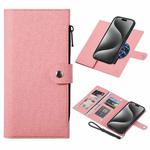 For iPhone 15 Pro ViLi GBS Series MagSafe Magnetic RFID Leather Flip Phone Case(Pink)