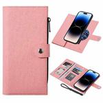 For iPhone 14 Pro Max ViLi GBS Series MagSafe Magnetic RFID Leather Flip Phone Case(Pink)