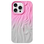 For iPhone 15 Pro Max Wrinkle Gradient Skin-feel Frosted TPU Phone Case(Pink Grey)