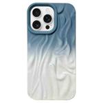 For iPhone 15 Pro Max Wrinkle Gradient Skin-feel Frosted TPU Phone Case(Blue White)