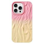 For iPhone 15 Pro Max Wrinkle Gradient Skin-feel Frosted TPU Phone Case(Pink Yellow)