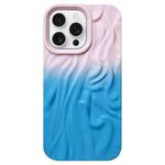 For iPhone 14 Pro Wrinkle Gradient Skin-feel Frosted TPU Phone Case(Light Pink Blue)