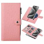 For iPhone 15 Pro Max ViLi GBS-C Series MagSafe Magnetic RFID Leather Flip Phone Case(Pink)