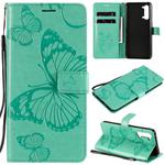 For OPPO Find X2 Lite / Reno3 5G 3D Butterflies Embossing Pattern Horizontal Flip Leather Case with Holder & Card Slot & Wallet & Lanyard(Green)