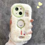 For iPhone 14 Fun Sports Plush Silicone Phone Case(Badminton)