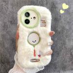 For iPhone 16 Plus Fun Sports Plush Silicone Phone Case(Badminton)