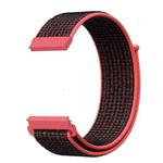 For Samsung Galaxy Watch 46mm Nylon Braided Watch Band(Red Black)