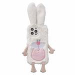 For iPhone 15 Pro Max Cute Bucktooth Rabbit Plush TPU Phone Case(Beige)