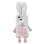 For iPhone 15 Cute Bucktooth Rabbit Plush TPU Phone Case(Beige)