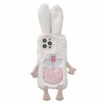 For iPhone 14 Pro Max Cute Bucktooth Rabbit Plush TPU Phone Case(Beige)