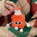 For AirPods Pro 2 Plush Sunglasses Monster Bluetooth Earphone Protective Case(Orange)
