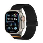 For Apple Watch 46mm / 49mm / 45mm / 44mm Parachute Buckle Elastic Nylon Watch Band(Black)