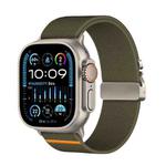 For Apple Watch 46mm / 49mm / 45mm / 44mm Parachute Buckle Elastic Nylon Watch Band(Army Green)