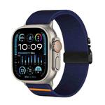 For Apple Watch 46mm / 49mm / 45mm / 44mm Parachute Buckle Elastic Nylon Watch Band(Midnight Blue)