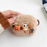 For AirPods Pro 2 / Pro Plush Earphone Protective Soft Case(Brown Pumpkin)