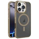 For iPhone 16 Pro Max Hardware Side Cooling Skin Feel Frosted Metal Lens Frame MagSafe Phone Case(Gold)