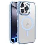 For iPhone 16 Pro Max Hardware Side Cooling Skin Feel Frosted Metal Lens Frame MagSafe Phone Case(Sky Blue)