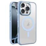 For iPhone 16 Pro Hardware Side Cooling Skin Feel Frosted Metal Lens Frame MagSafe Phone Case(Sky Blue)