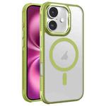 For iPhone 16 Plus Hardware Side Cooling Skin Feel Frosted Metal Lens Frame MagSafe Phone Case(Green)