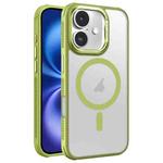 For iPhone 16 Hardware Side Cooling Skin Feel Frosted Metal Lens Frame MagSafe Phone Case(Green)