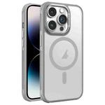 For iPhone 14 Pro Hardware Side Cooling Skin Feel Frosted Metal Lens Frame MagSafe Phone Case(Grey)