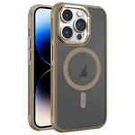 For iPhone 14 Pro Max Hardware Side Cooling Skin Feel Frosted Metal Lens Frame MagSafe Phone Case(Gold)