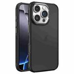 For iPhone 16 Pro Max Hardware Side Cooling Skin Feel Frosted Metal Lens Frame Phone Case(Black)