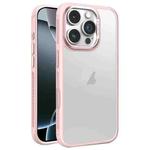 For iPhone 16 Pro Hardware Side Cooling Skin Feel Frosted Metal Lens Frame Phone Case(Pink)