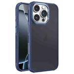 For iPhone 16 Pro Hardware Side Cooling Skin Feel Frosted Metal Lens Frame Phone Case(Blue)