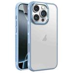 For iPhone 16 Pro Hardware Side Cooling Skin Feel Frosted Metal Lens Frame Phone Case(Sky Blue)