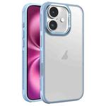 For iPhone 16 Plus Hardware Side Cooling Skin Feel Frosted Metal Lens Frame Phone Case(Sky Blue)