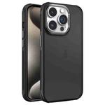 For iPhone 15 Pro Max Hardware Side Cooling Skin Feel Frosted Metal Lens Frame Phone Case(Black)